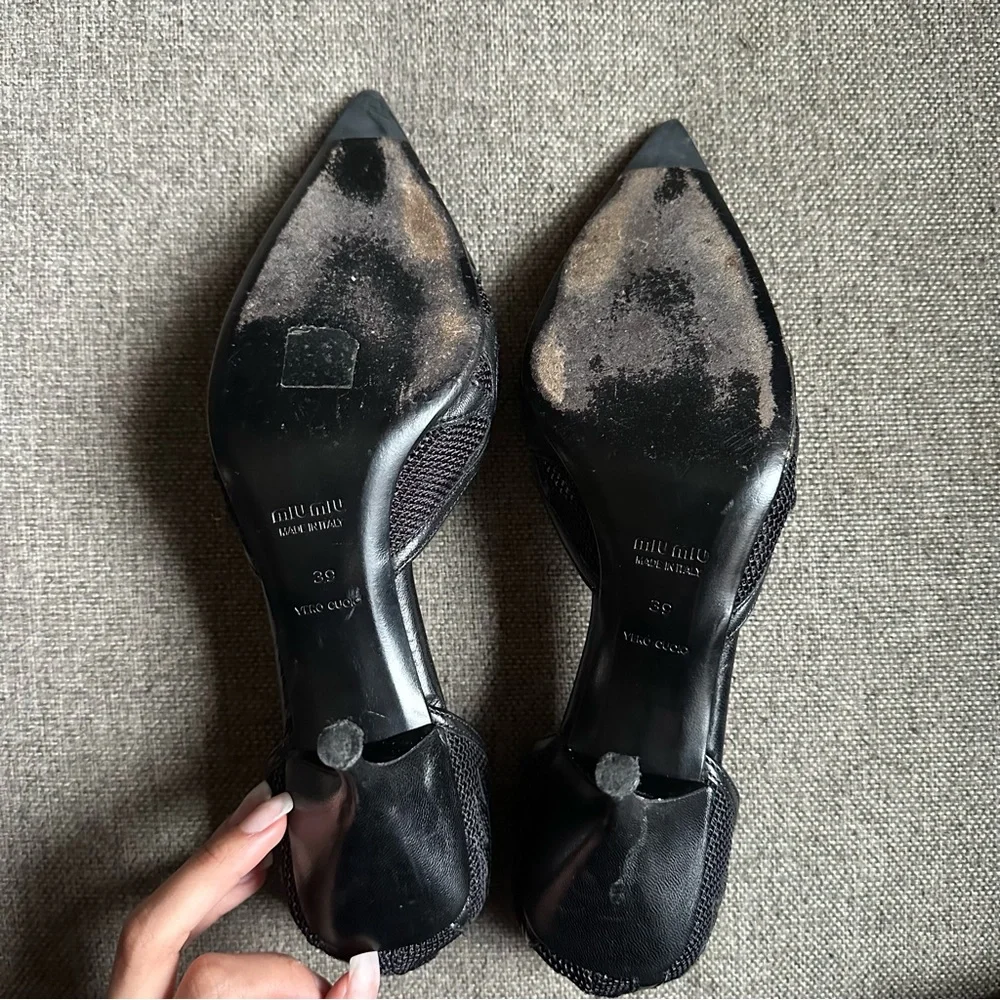 Vintage Miu Miu black western style d’orsay heels - Picture 7 of 7